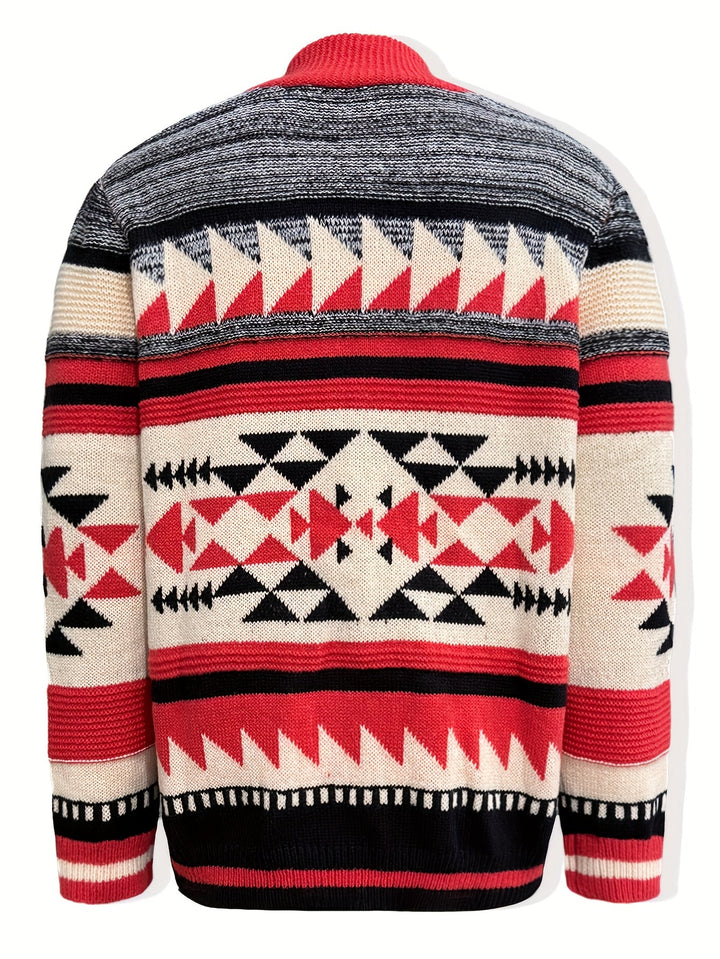 Rylan | Mönstrad Zip-Up Cardigan