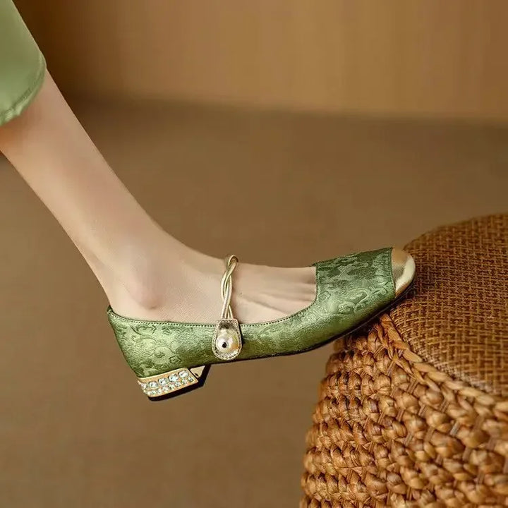 Daisy | Vintage Flätad Pärlrem Skor