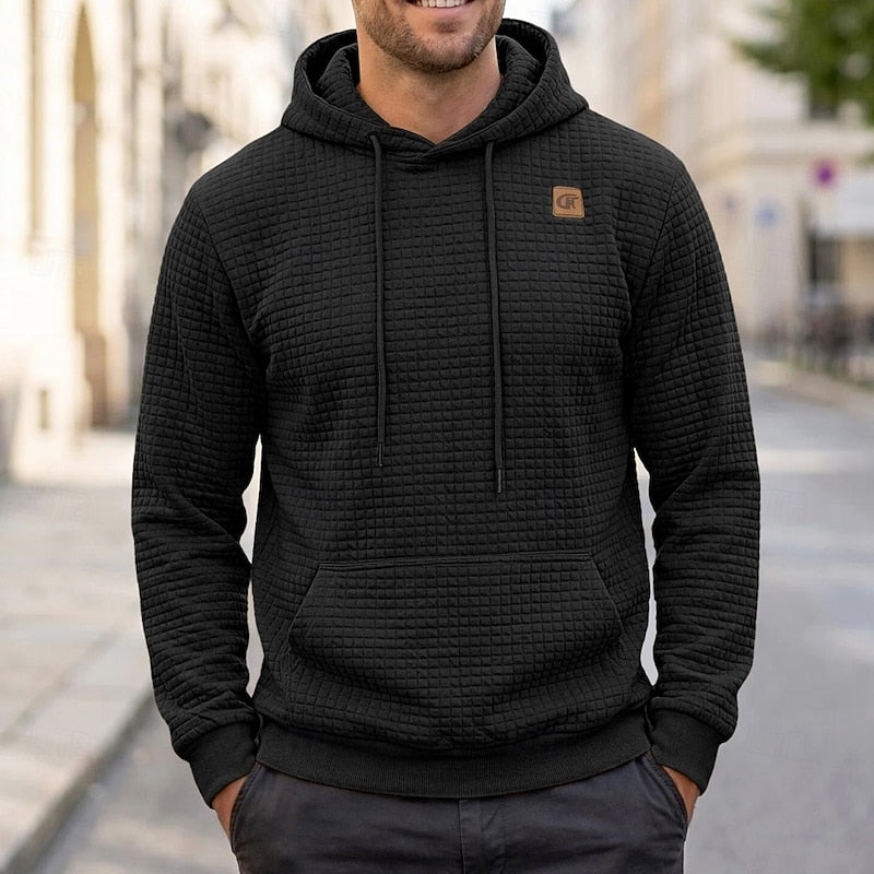 Merrick | Texturerad Huva Pullover Hoodie