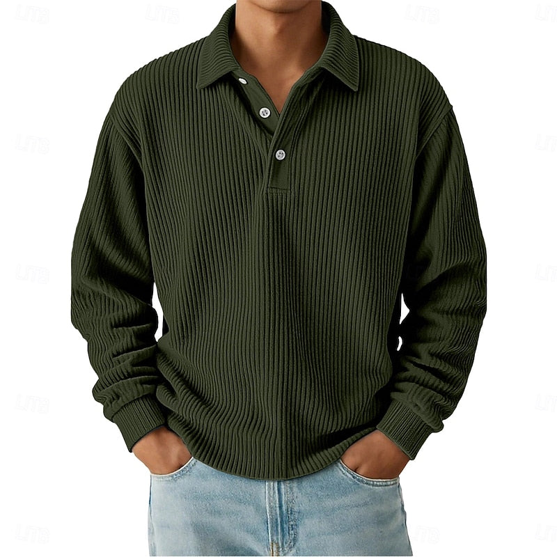 Julian | Texturerad långärmad polo