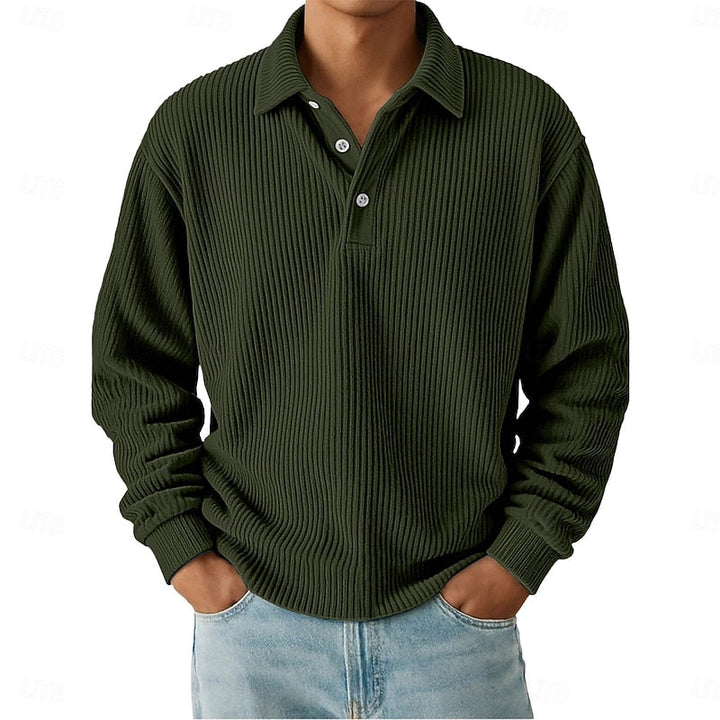 Julian | Texturerad långärmad polo