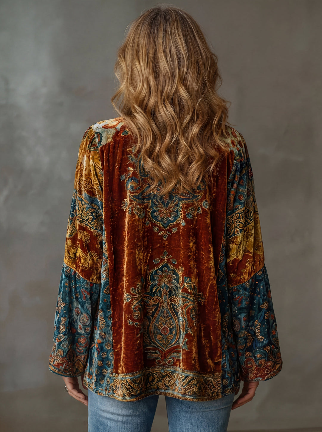 Amelie | Stilig Velvet-Touch Bohemisk Cardigan