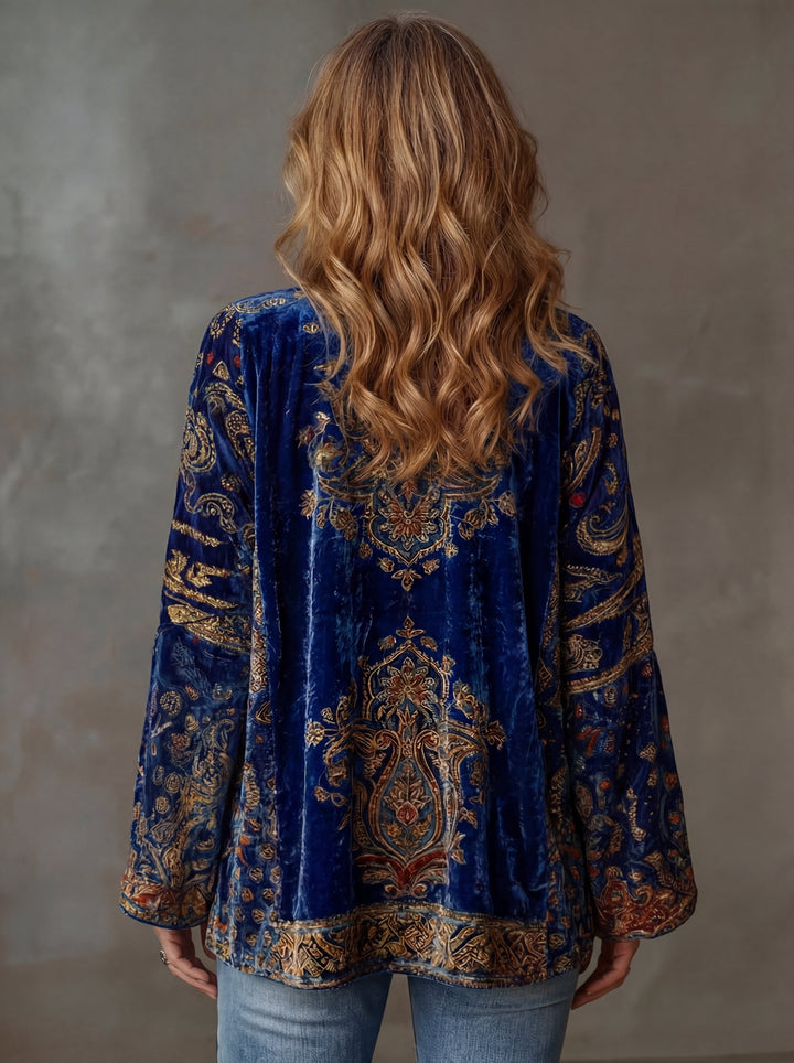 Amelie | Stilig Velvet-Touch Bohemisk Cardigan