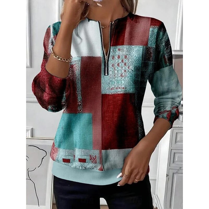 Odessa | Färgblock Zip Sweatshirt