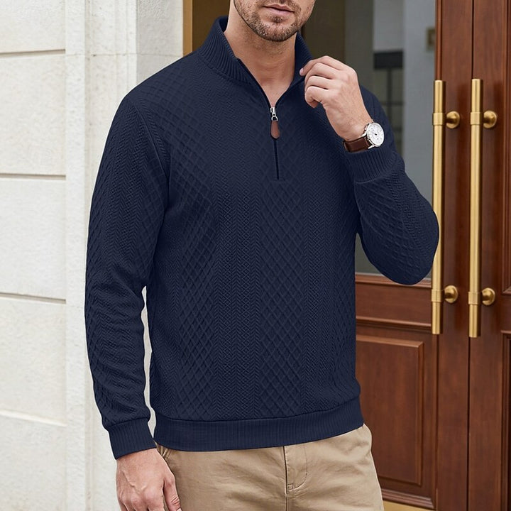 Graham | Texturerad Quarter-Zip Pullover