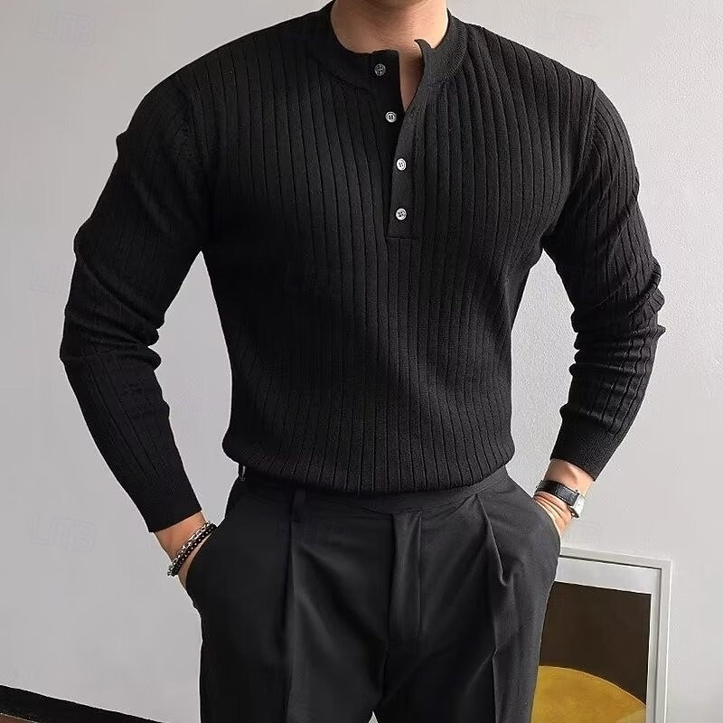 Declan | Ribbad Henley Jumper