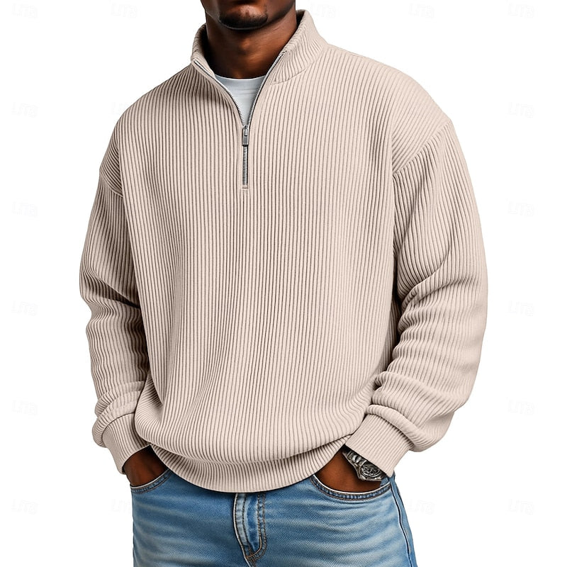 Nash | Ribbad Quarter-Zip Tröja