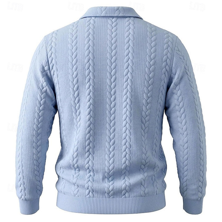 Gordon | Texturerad Kvartzip Polo Jumper