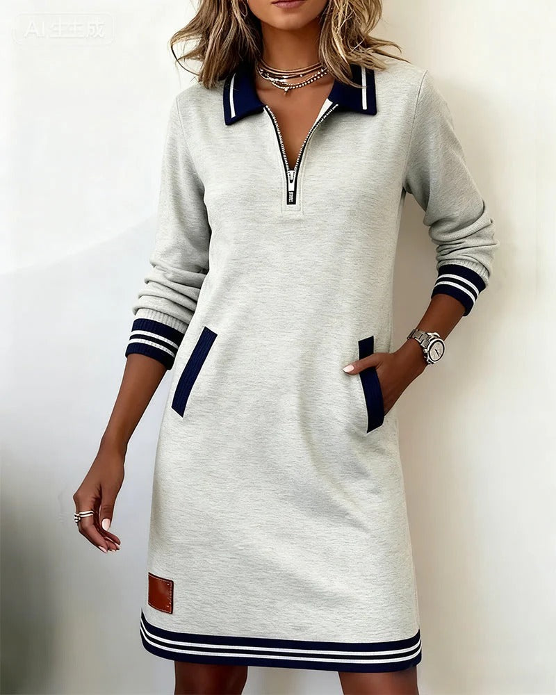 Colette | Chic långärmad klänning med krage