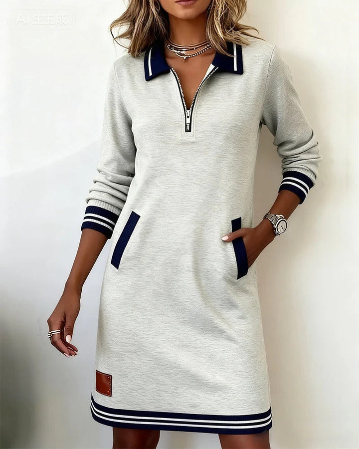 Colette | Chic långärmad klänning med krage