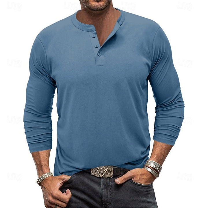 Grant | Klassisk Button-Neck Henley Skjorta