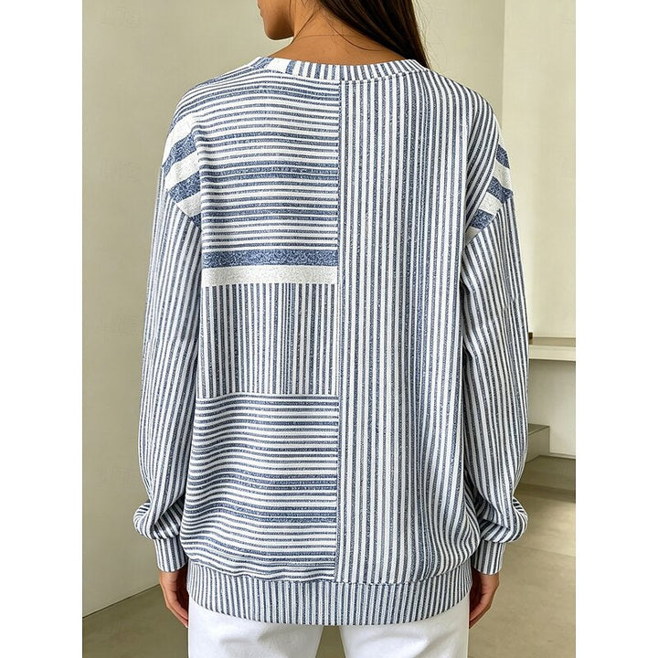 Elodie | Randig Patchwork Långärmad Topp