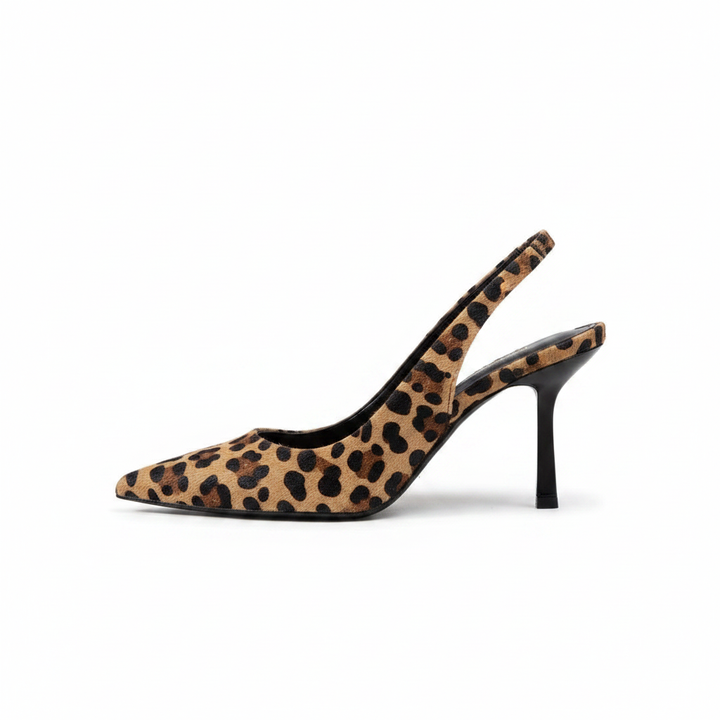Isabriella | Leopardmönstrade Slingback Blockklackar