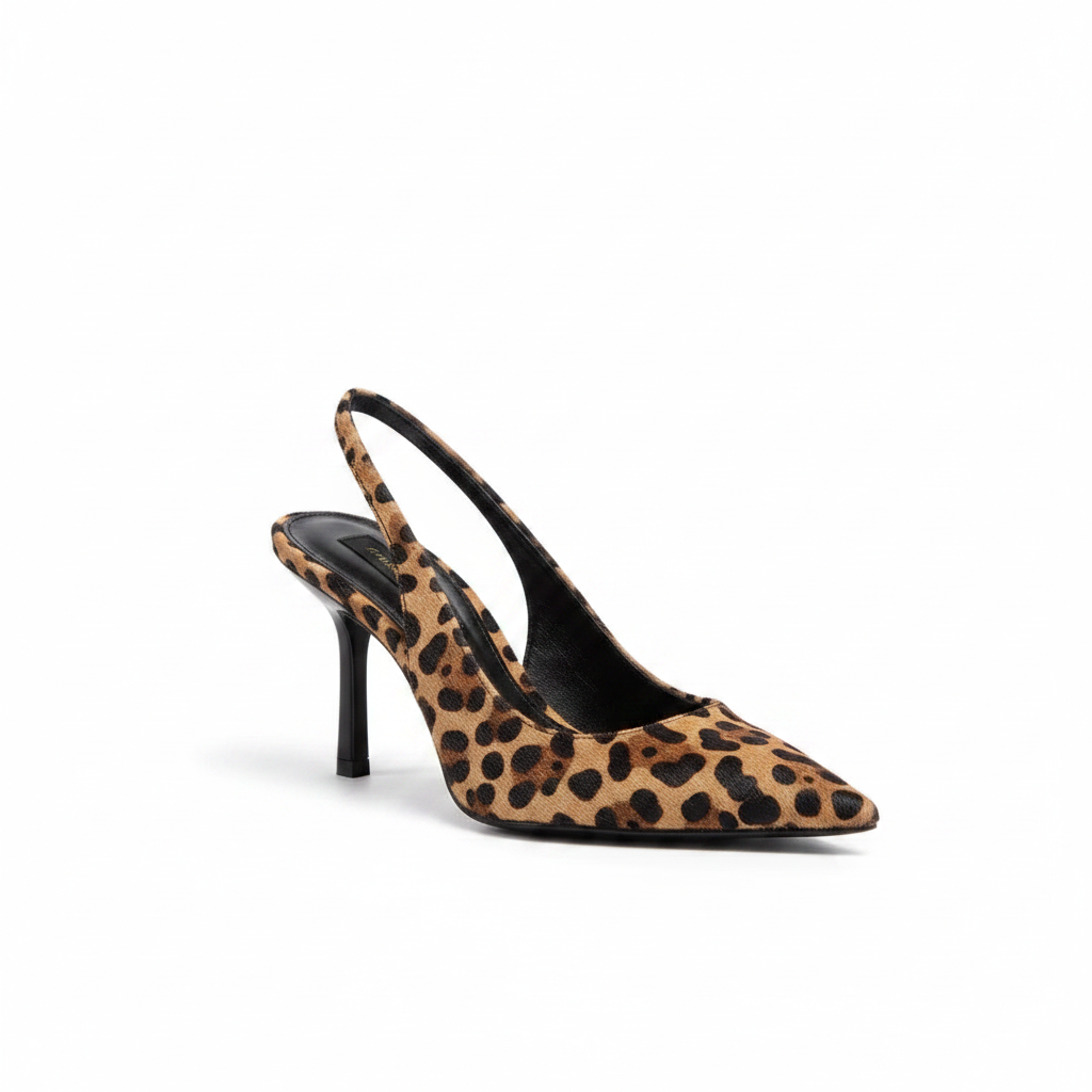 Isabriella | Leopardmönstrade Slingback Blockklackar