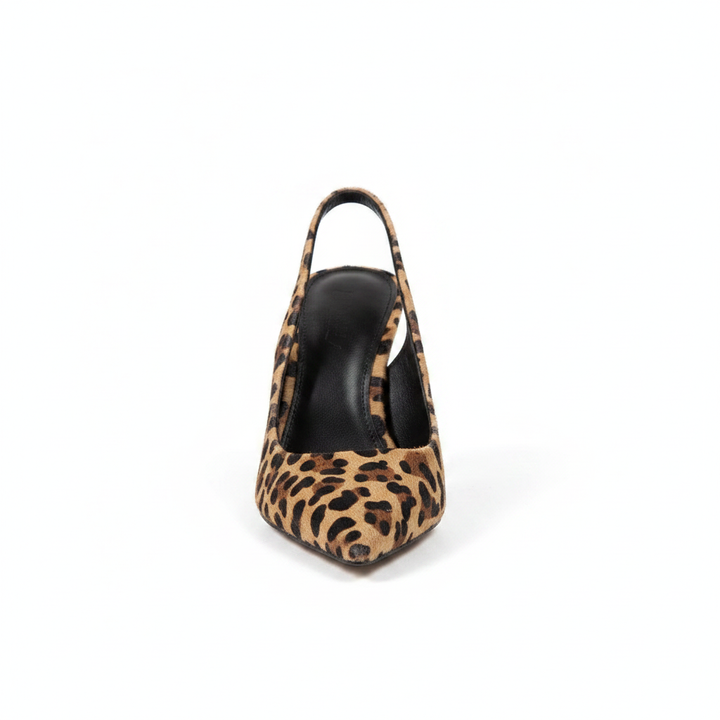 Isabriella | Leopardmönstrade Slingback Blockklackar