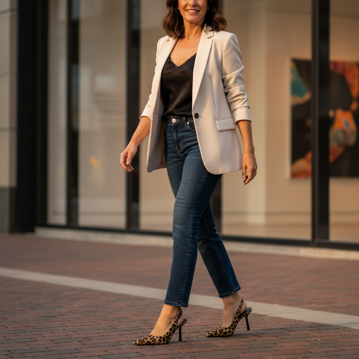 Isabriella | Leopardmönstrade Slingback Blockklackar