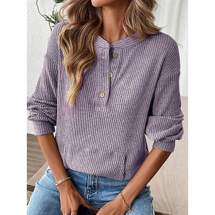 Nadia | Ribbade Knapp-Henley Topp