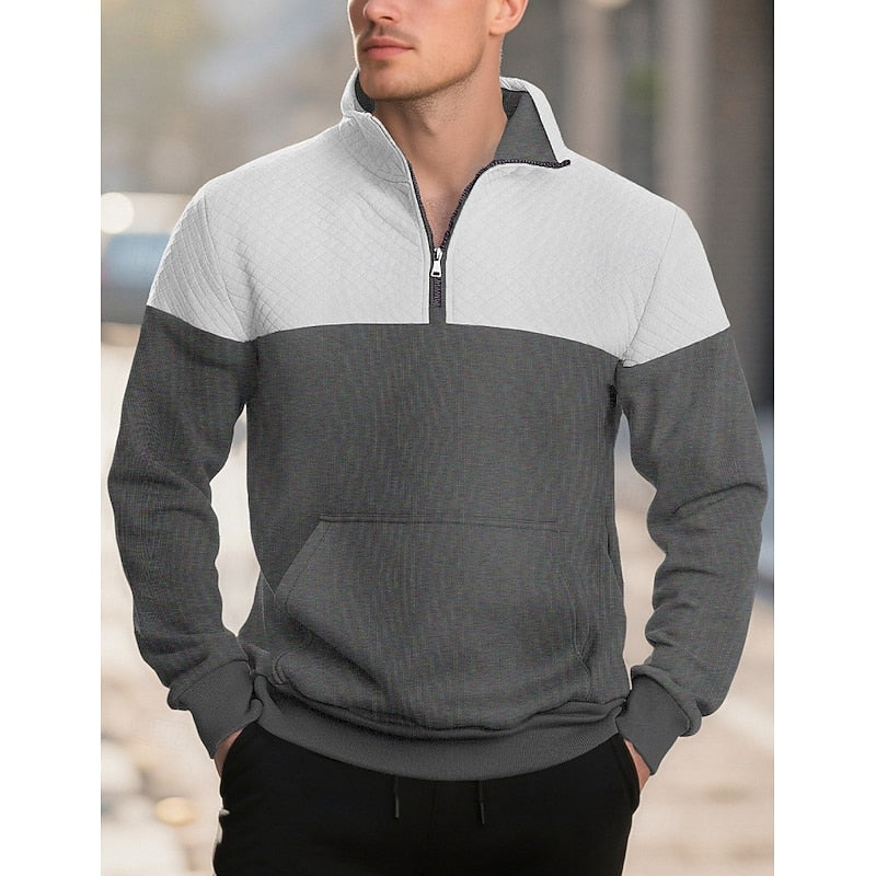 Harvey | Färgblock Quarter-Zip Pullover