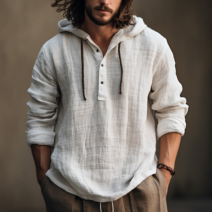 Silas | Avslappnad Hooded Skjorta