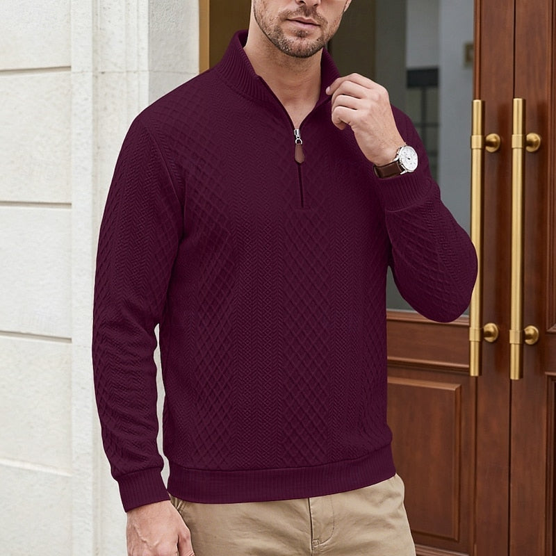 Graham | Texturerad Quarter-Zip Pullover