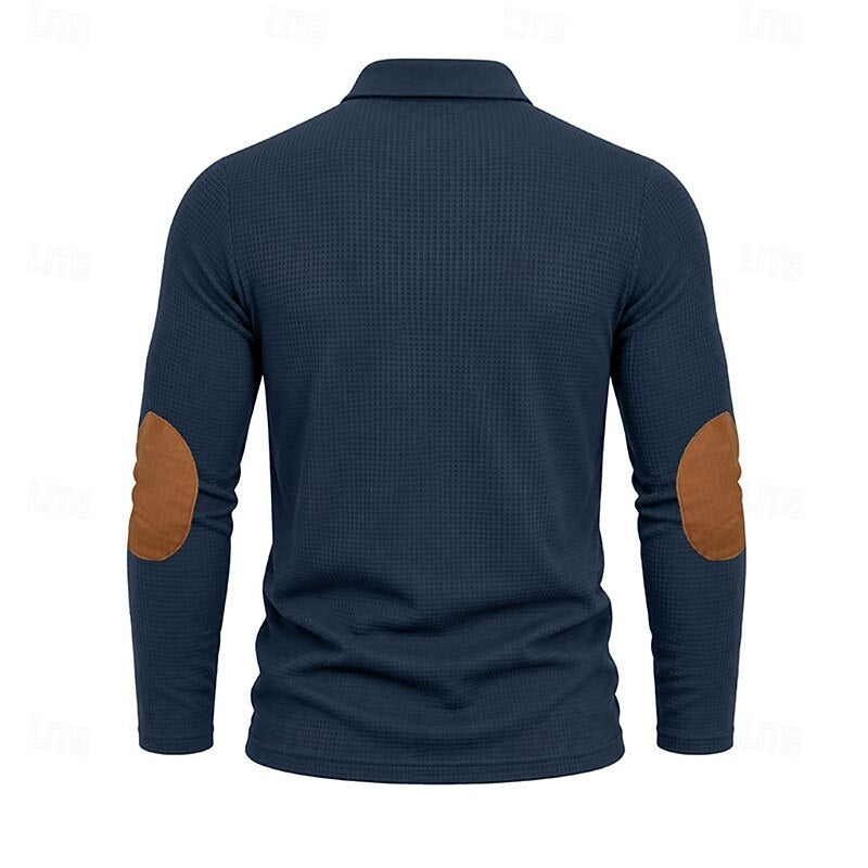 Garrett | Texturerad långärmad polo