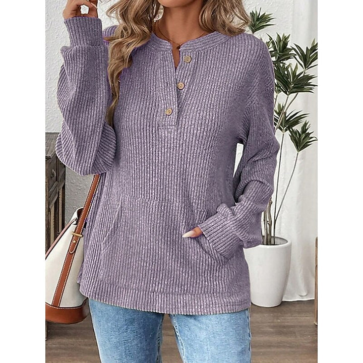 Nadia | Ribbade Knapp-Henley Topp