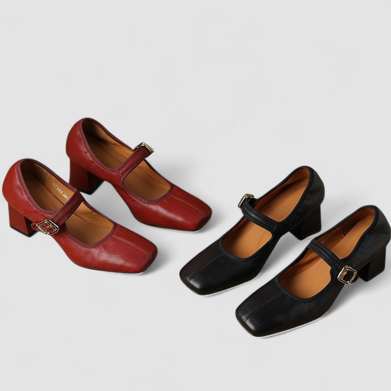 Elisha | Klassiska Chunky Rem Mary Jane Skor