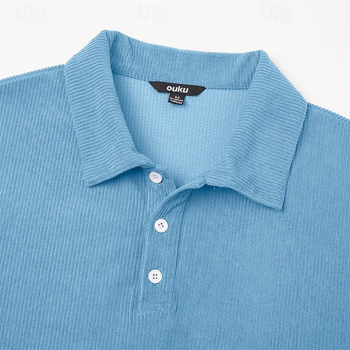 Julian | Texturerad långärmad polo