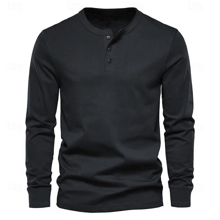 Grant | Klassisk Button-Neck Henley Skjorta