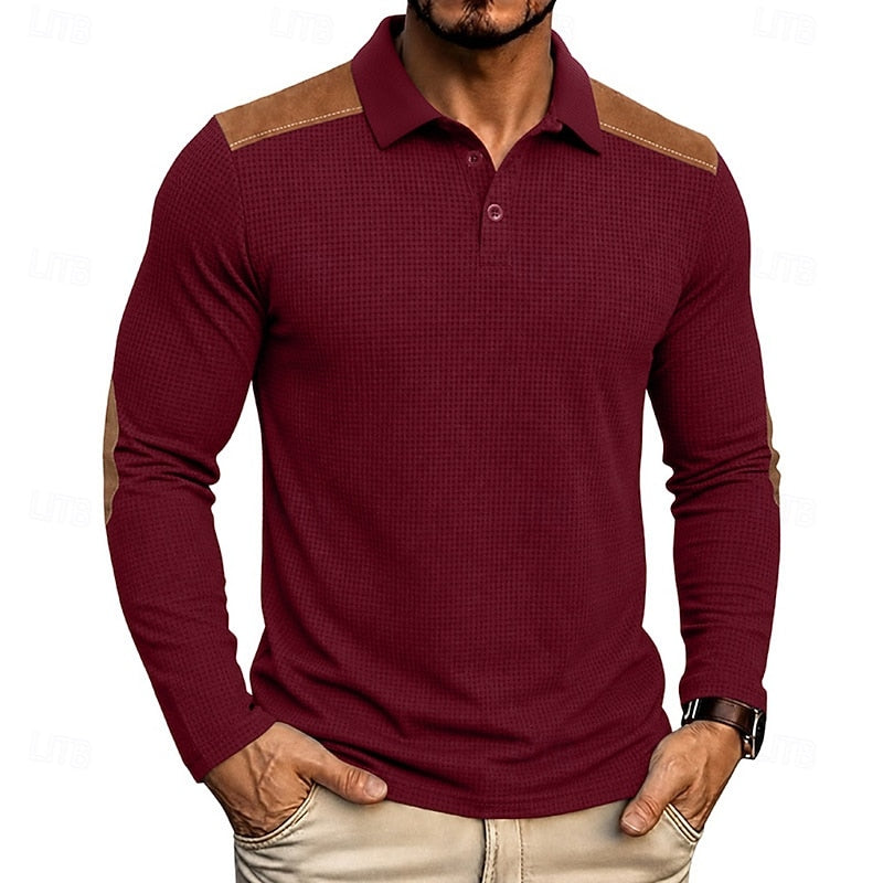 Garrett | Texturerad långärmad polo