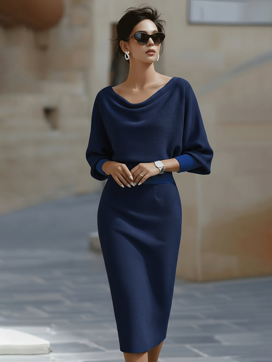 Lydia | Elegant Rundhalsad Midiklänning