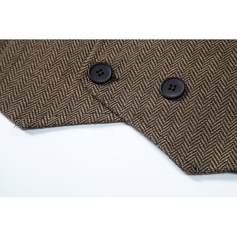 Ellery | Herringbone Dubbelknäppt Västar