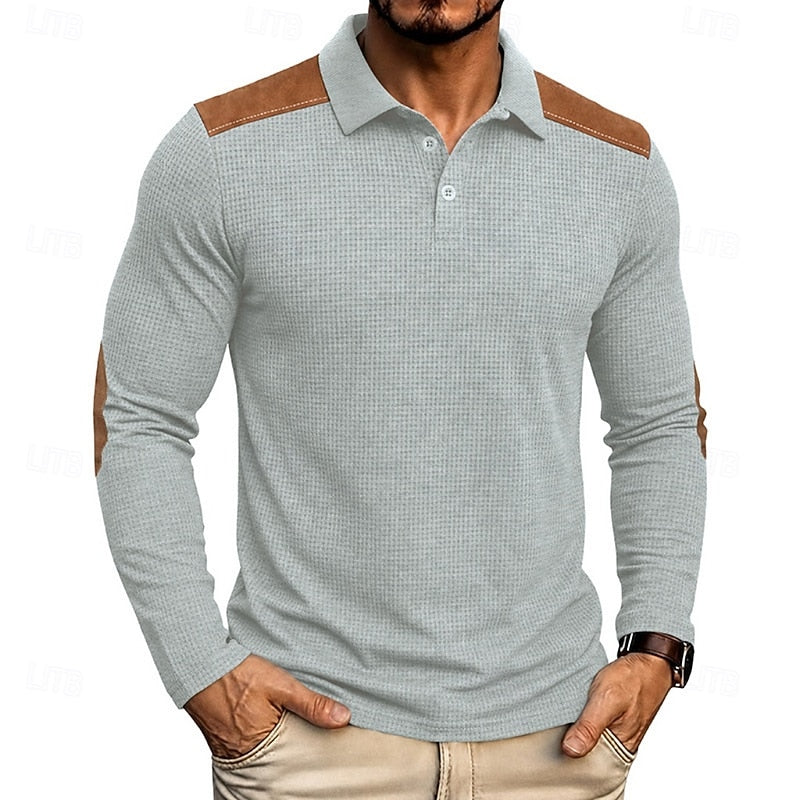 Garrett | Texturerad långärmad polo