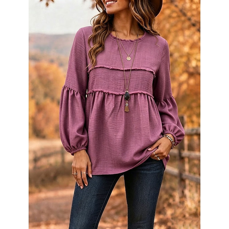 Isabelle | Avslappnad Peplum Blus
