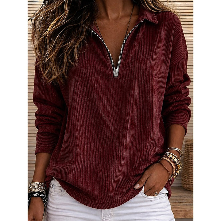 Winifred | Ribbad Kvartzip Topp