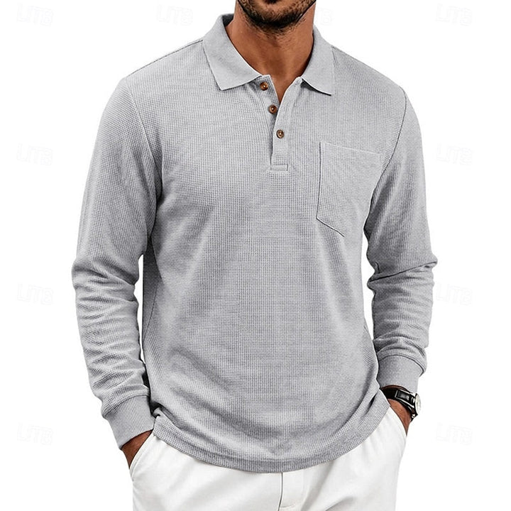 Chandler | Texturerad långärmad polo