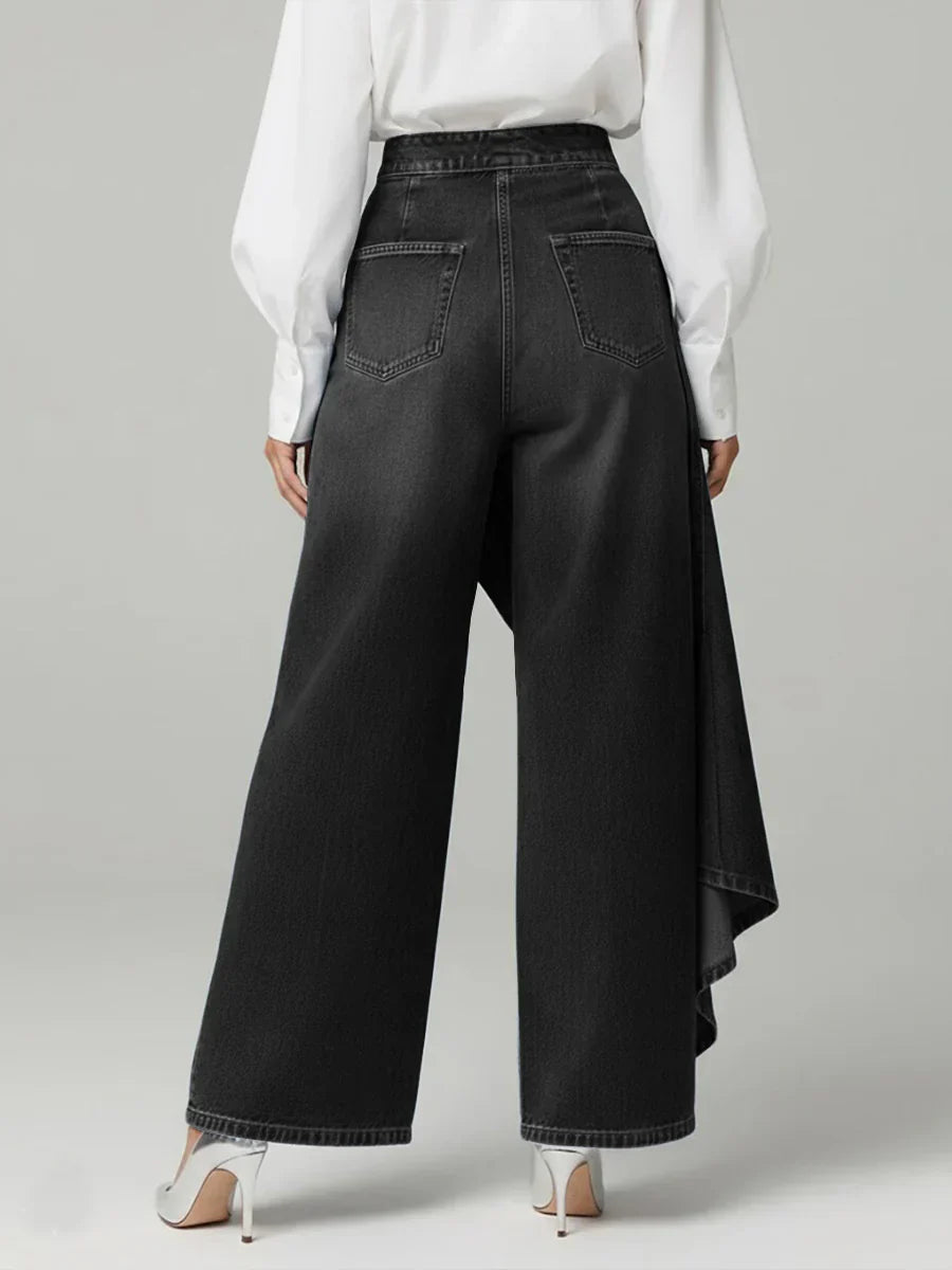 Morgan | Elegant Högmidjade Vida Byxor