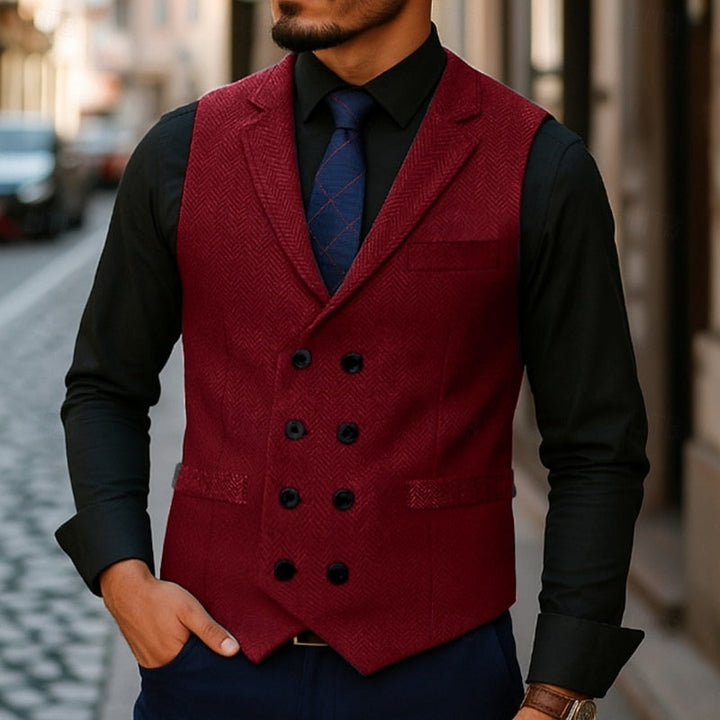 Ellery | Herringbone Dubbelknäppt Västar