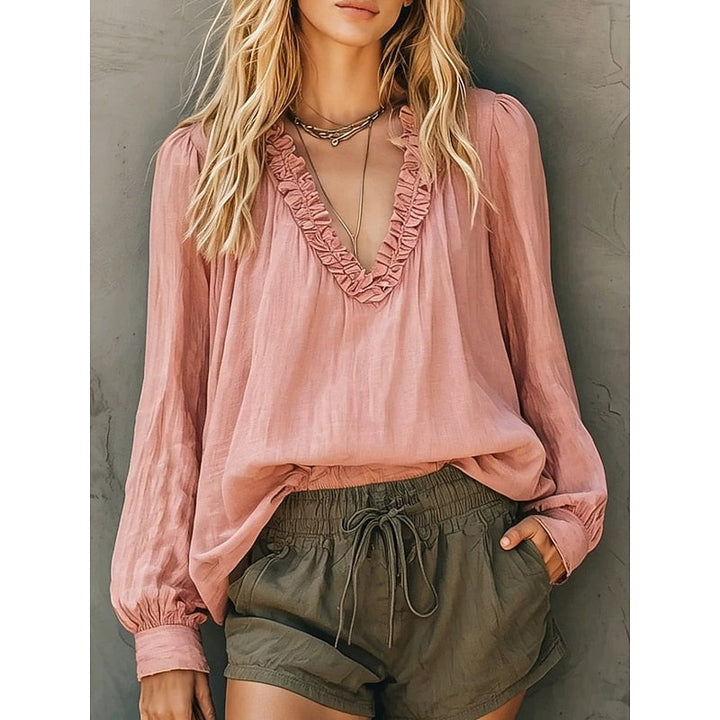 Delaney | Volang V-ringad Blus