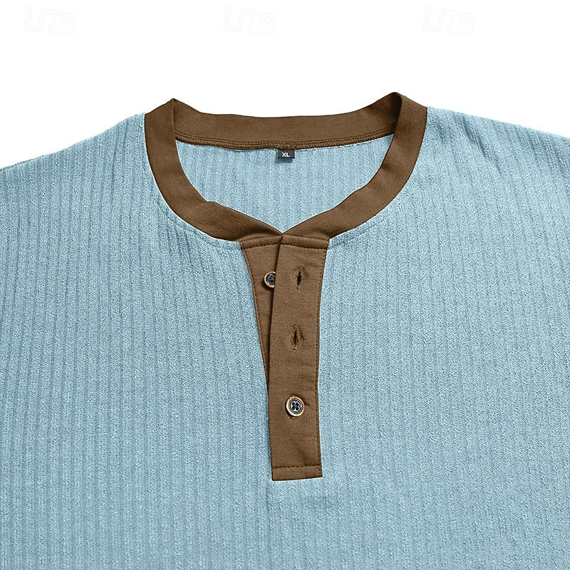 Owen | Ribbad långärmad Henley-tröja