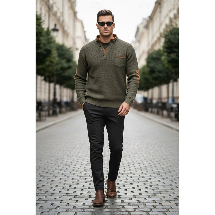 Harlan | Texturerad långärmad Henley-skjorta