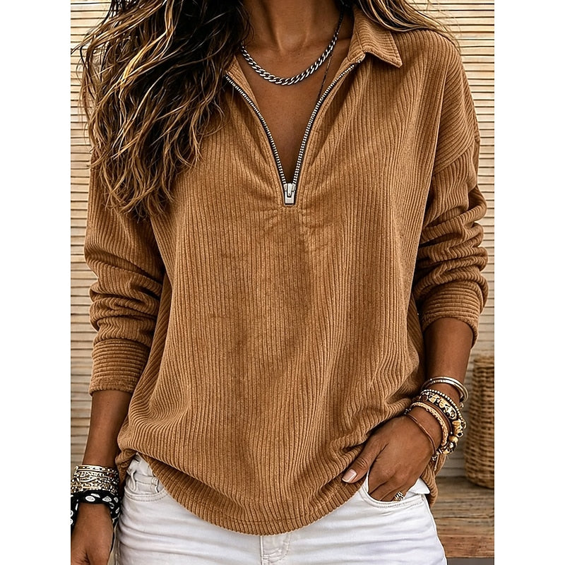Winifred | Ribbad Kvartzip Topp