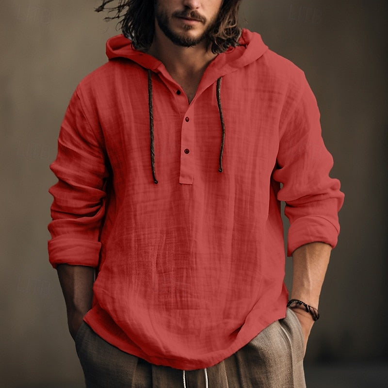 Silas | Avslappnad Hooded Skjorta