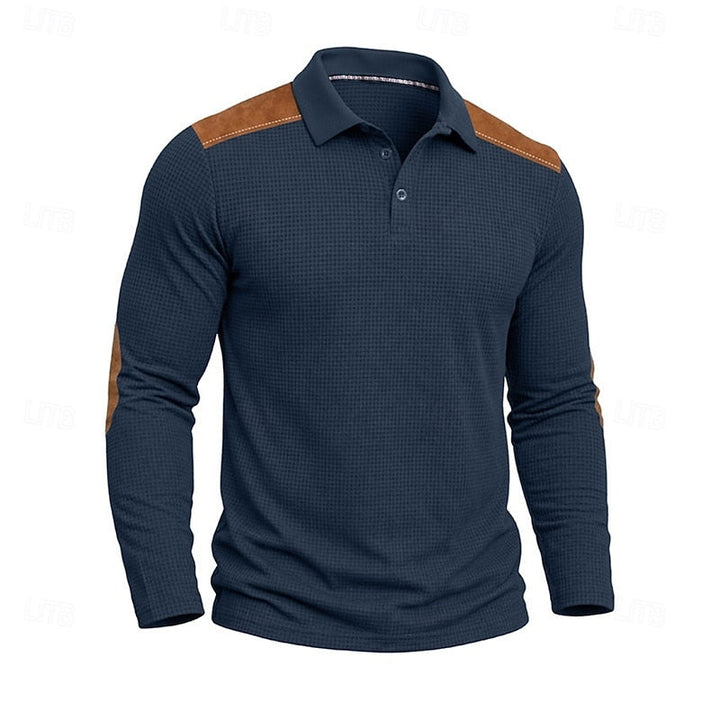 Garrett | Texturerad långärmad polo