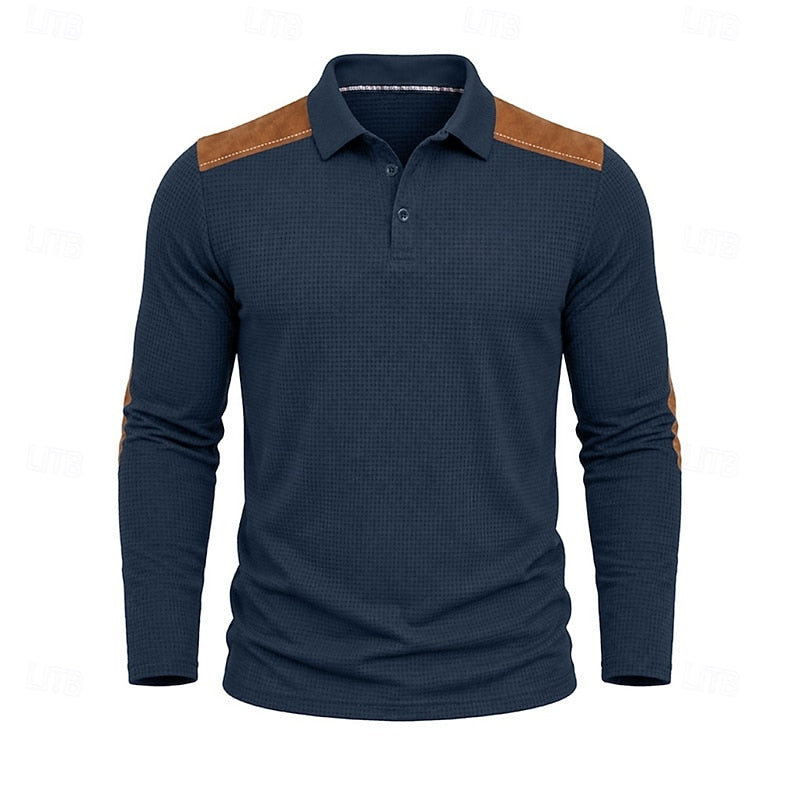 Garrett | Texturerad långärmad polo