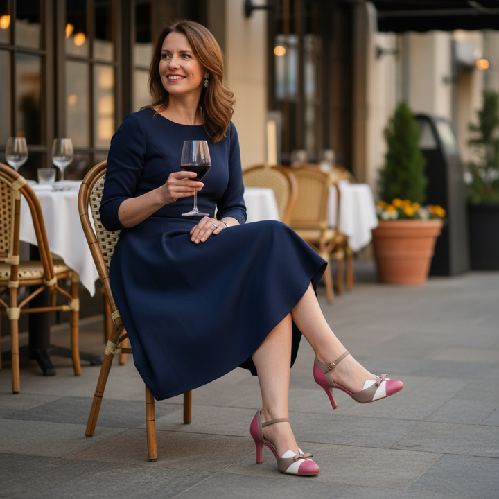Quinnae | Ribbdetalj Kitten Heel Pumpar