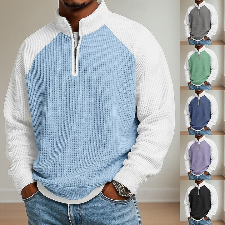 Nathaniel | Texturerad Quarter-Zip Pullover