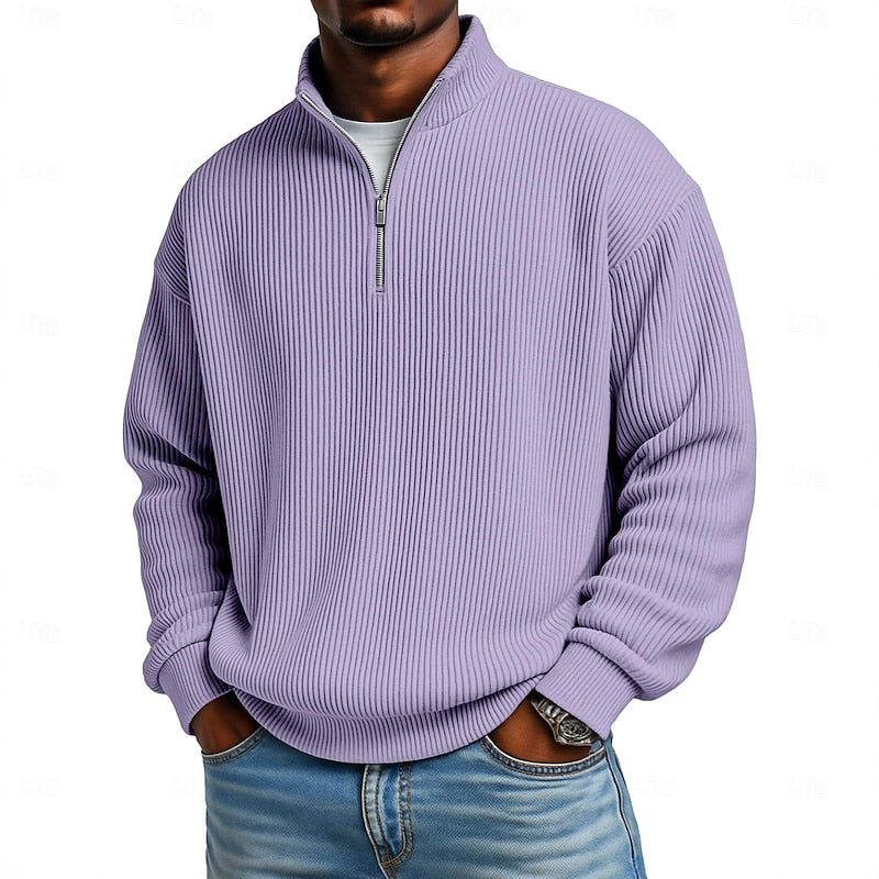 Nash | Ribbad Quarter-Zip Tröja