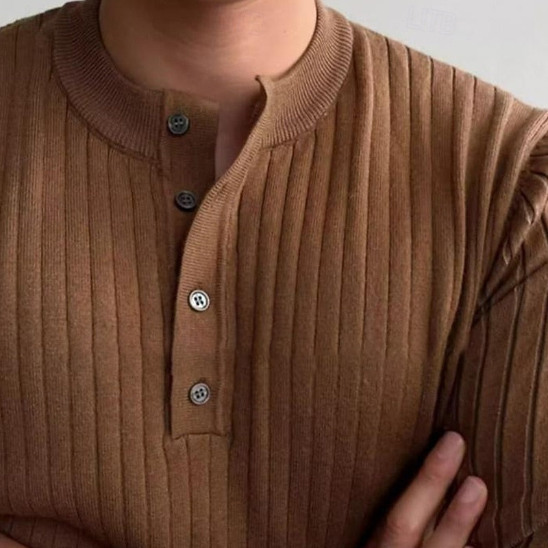 Declan | Ribbad Henley Jumper
