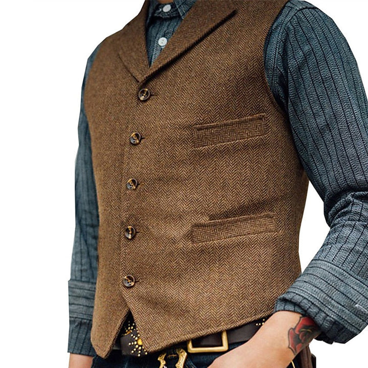 Alden | Skräddarsydd Herringbone Väst
